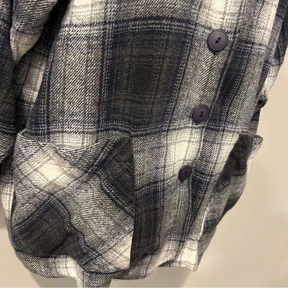 Allison Tracy Women's Loose Black Plaid Button-Down Long Sleeves Tops Medium - Picture 3 of 13